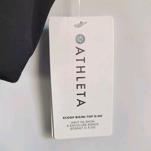 New Athleta Black Square Neck Bra Cup Bikini 36D Top 530951 Swim Medium NWT - Picture 9 of 12